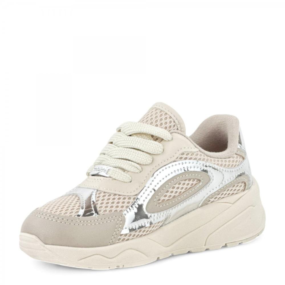 Tênis Casual Chunky Metalizado Molekinha Infantil Menina Branco 2