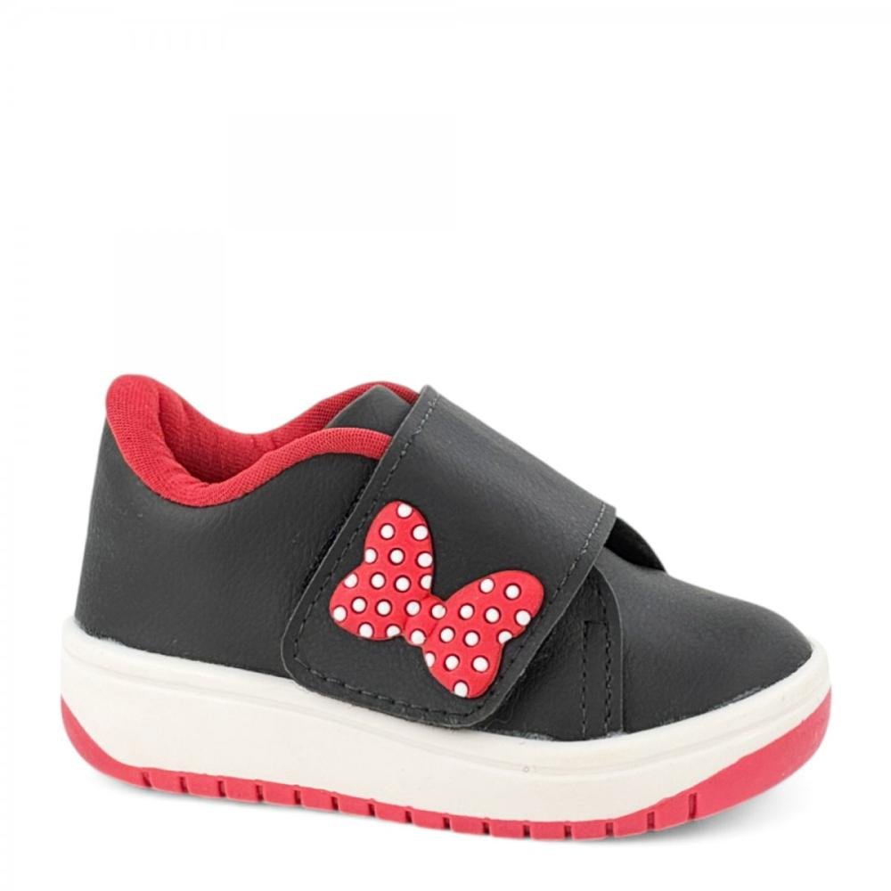 Tênis Casual Laço Calce Fácil Dang Infantil Menina Preto 1