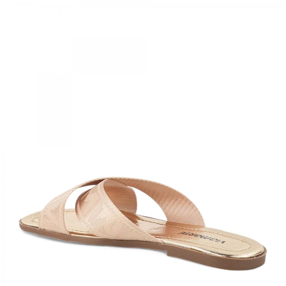 Rasteira Casual Tira Cruzada Via Marte Feminina Dourado 3