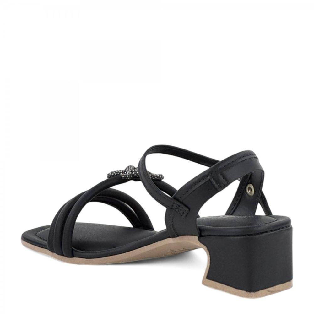 Sandália Salto Bloco Médio Casual PinkCats Infantil Menina Preto 3