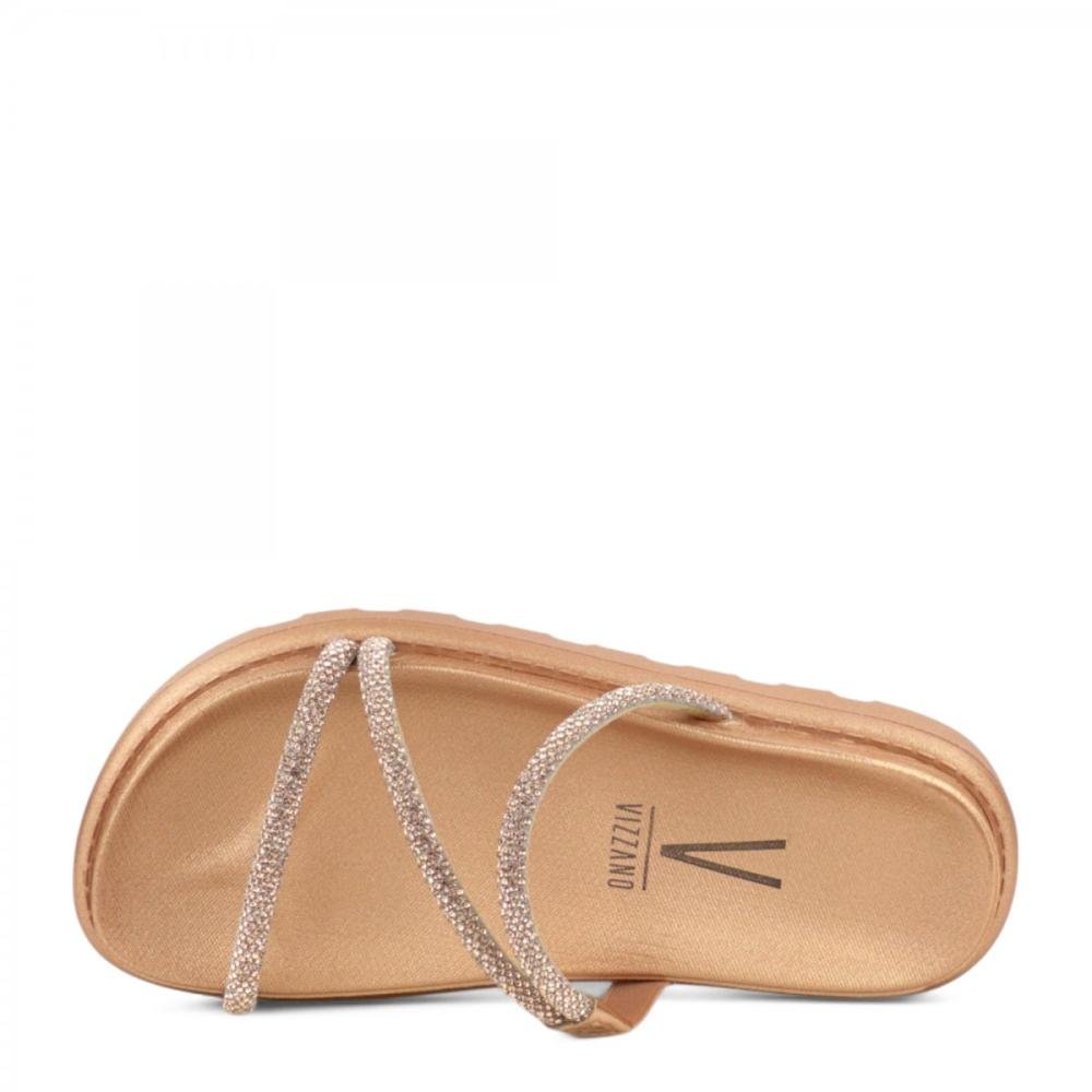 Sandália Papete Brilhantes Vizzano Feminina Bronze 2