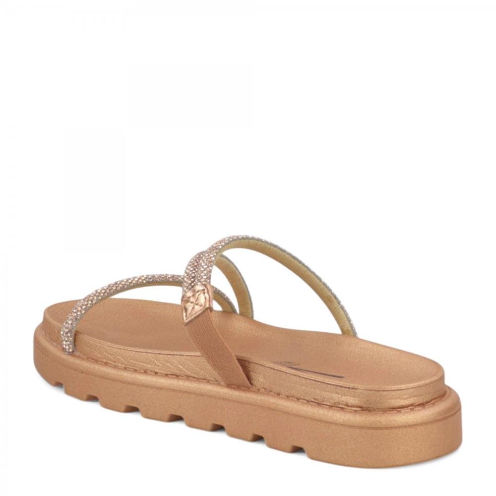 Sandália Papete Brilhantes Vizzano Feminina Bronze 3