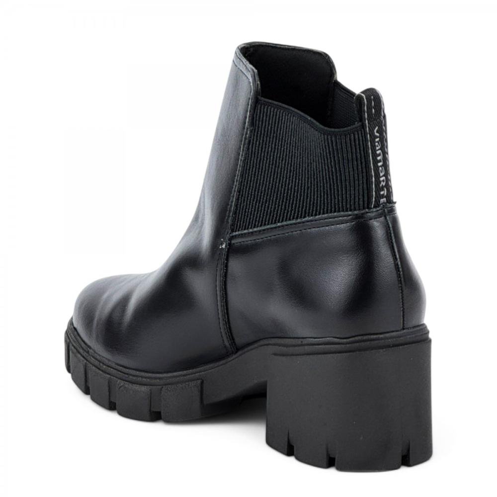 Bota Curta Tratorada Elástico Casual Via Marte Feminina Preto 3