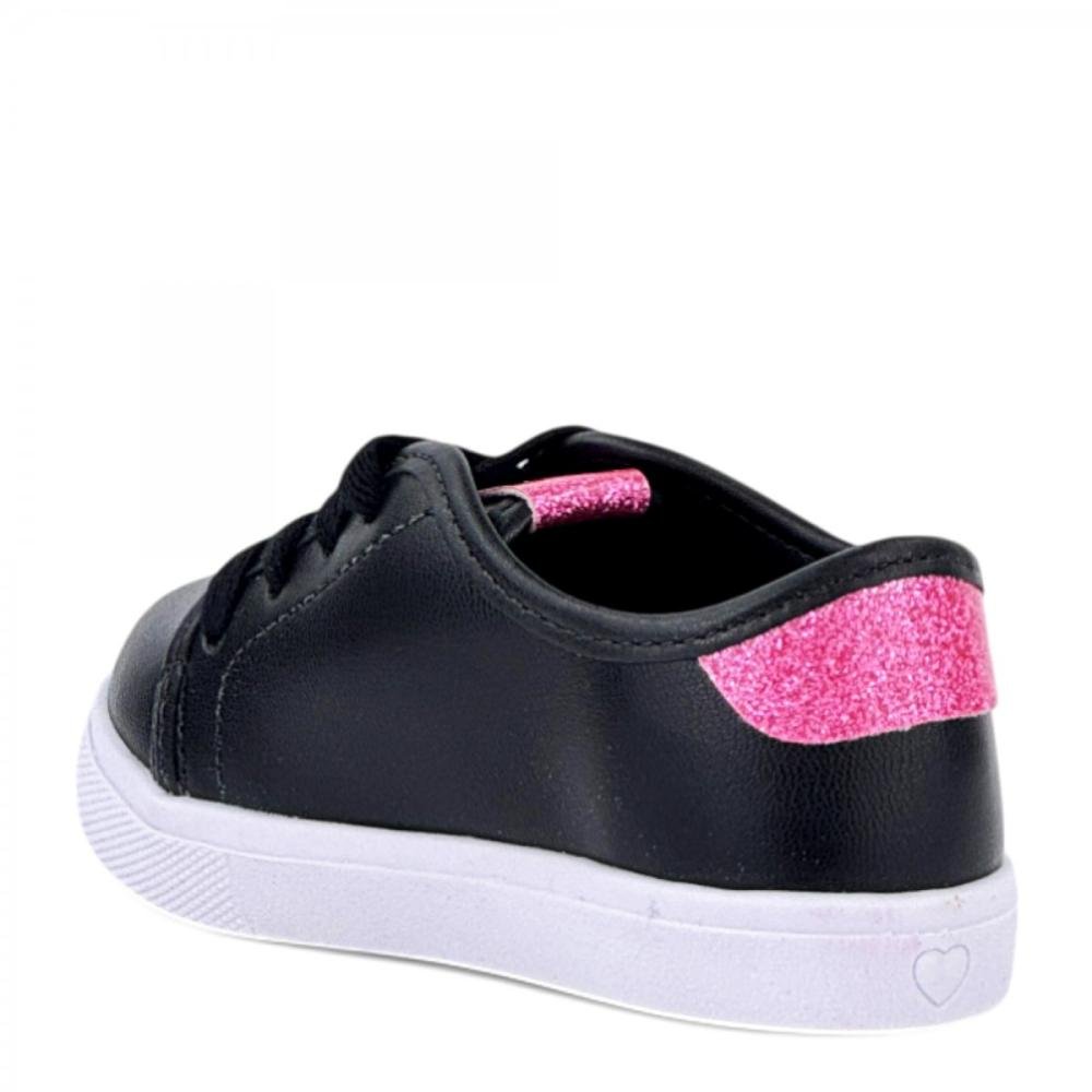 Tênis Casual Brilho Molekinha Baby Menina Preto 3