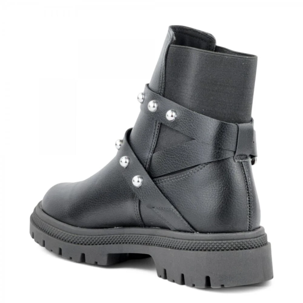 Bota Curta Casual Elástico Moleca Feminina Preto 3