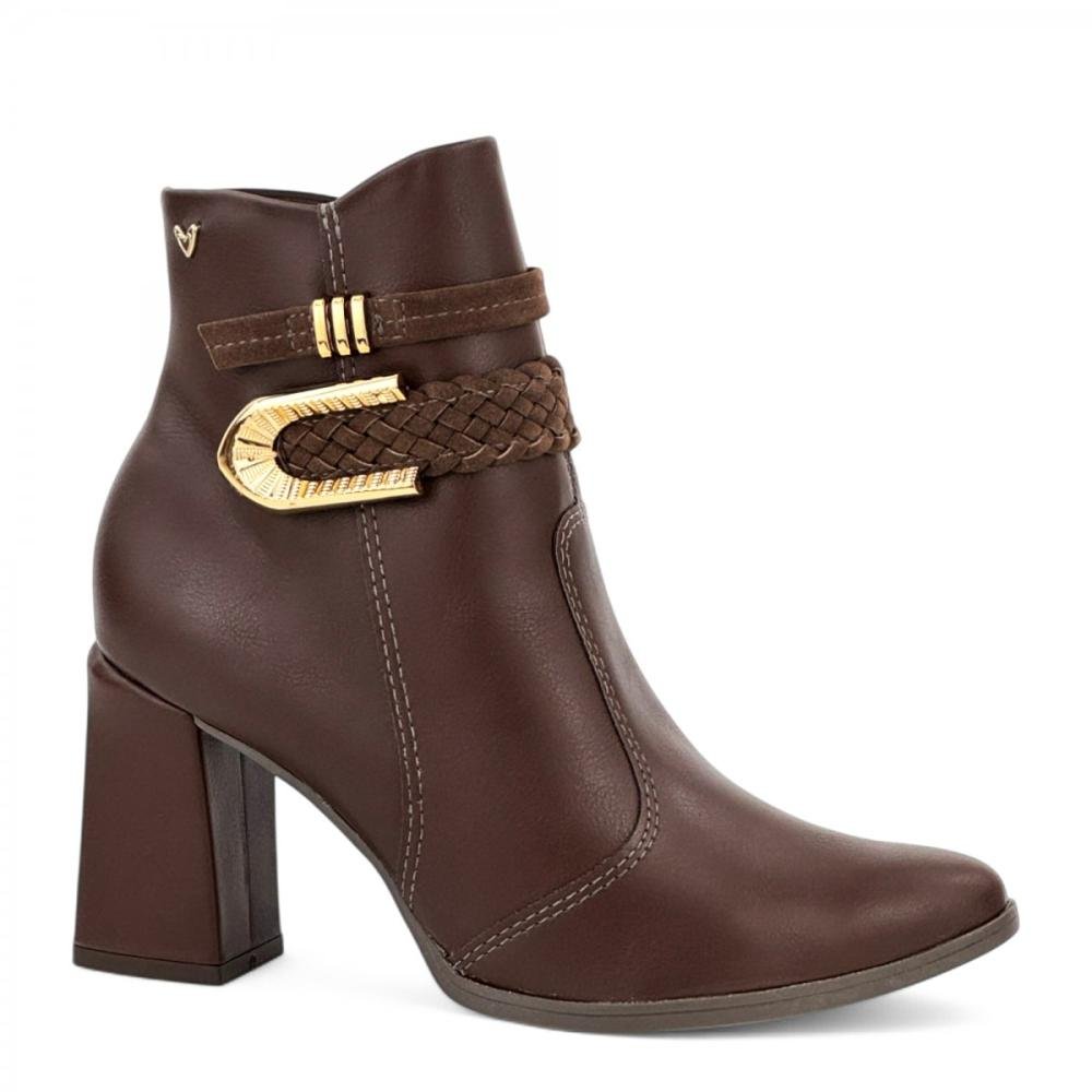 Bota Curta Salto Alto Mississipi Feminina Marrom 1