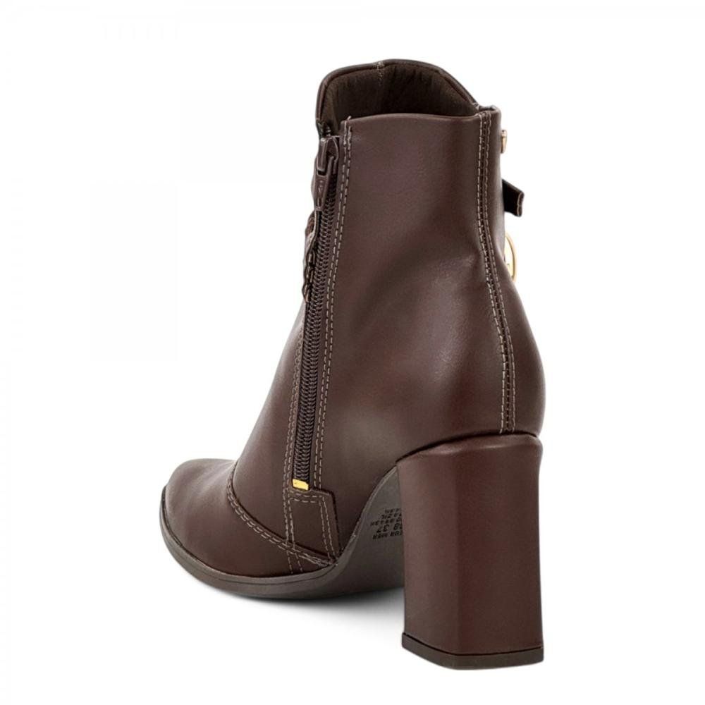 Bota Curta Salto Alto Mississipi Feminina Marrom 3