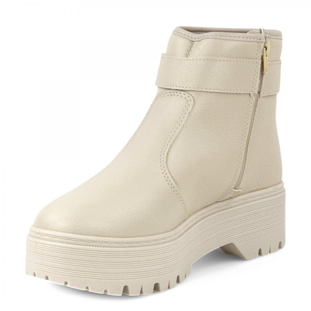 Bota Curta Plataforma Casual Moleca Feminina Branco 2