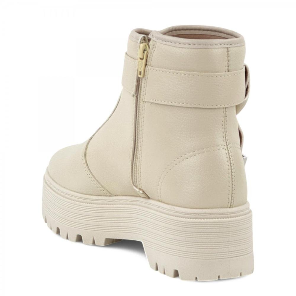 Bota Curta Plataforma Casual Moleca Feminina Branco 3
