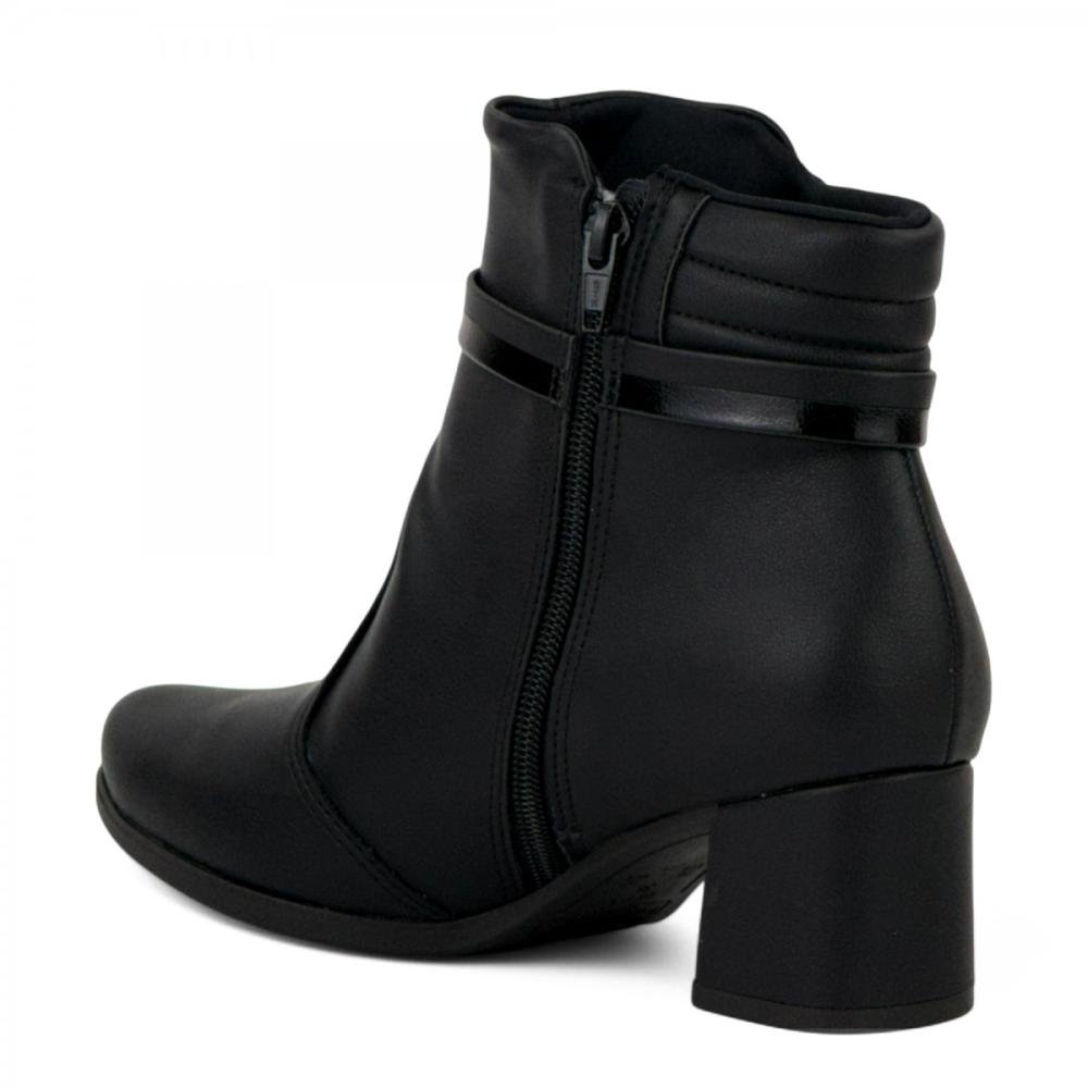 Bota Curta Salto Bloco Piccadilly Feminina Preto 3