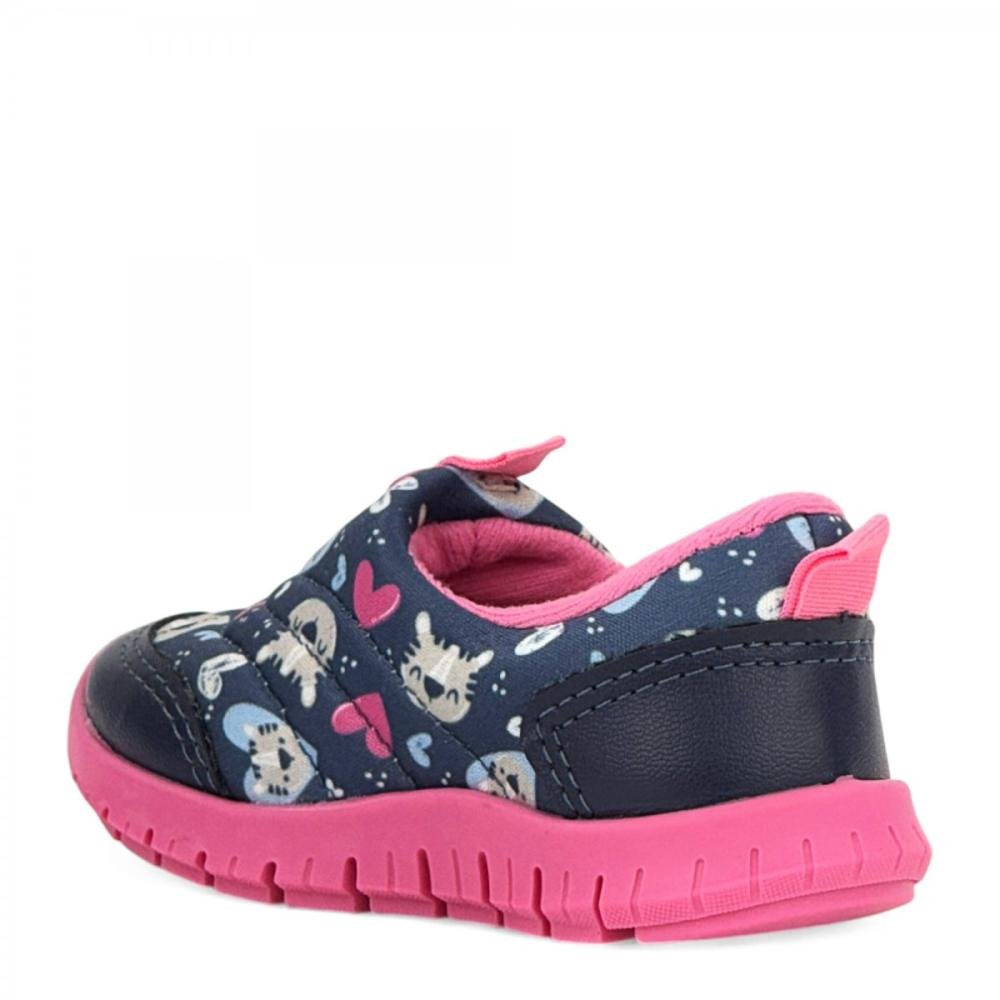 Tênis Calce Fácil Molekinha Baby Menina Azul Escuro 3