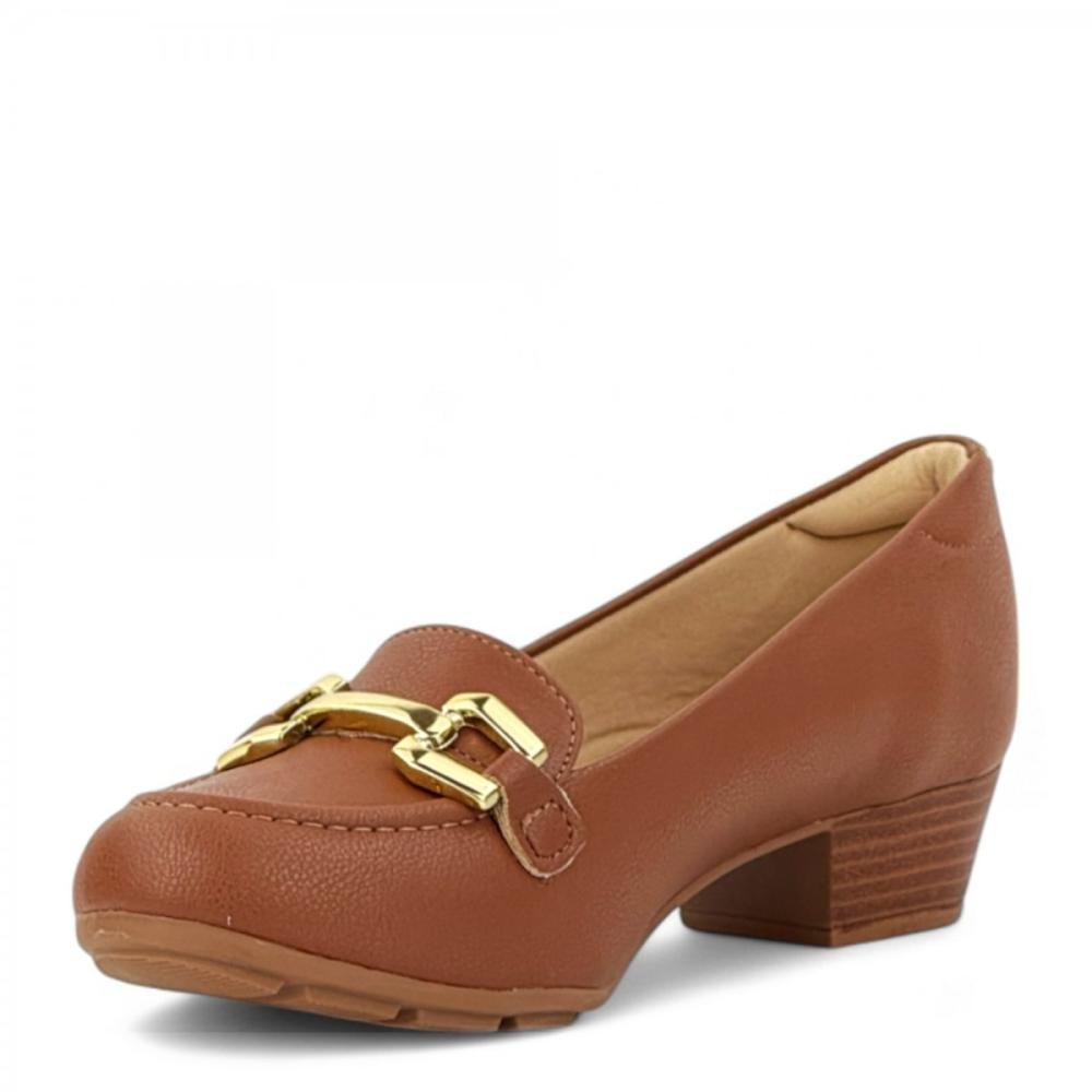 Sapato Salto Baixo Casual Modare Feminino Camel 2