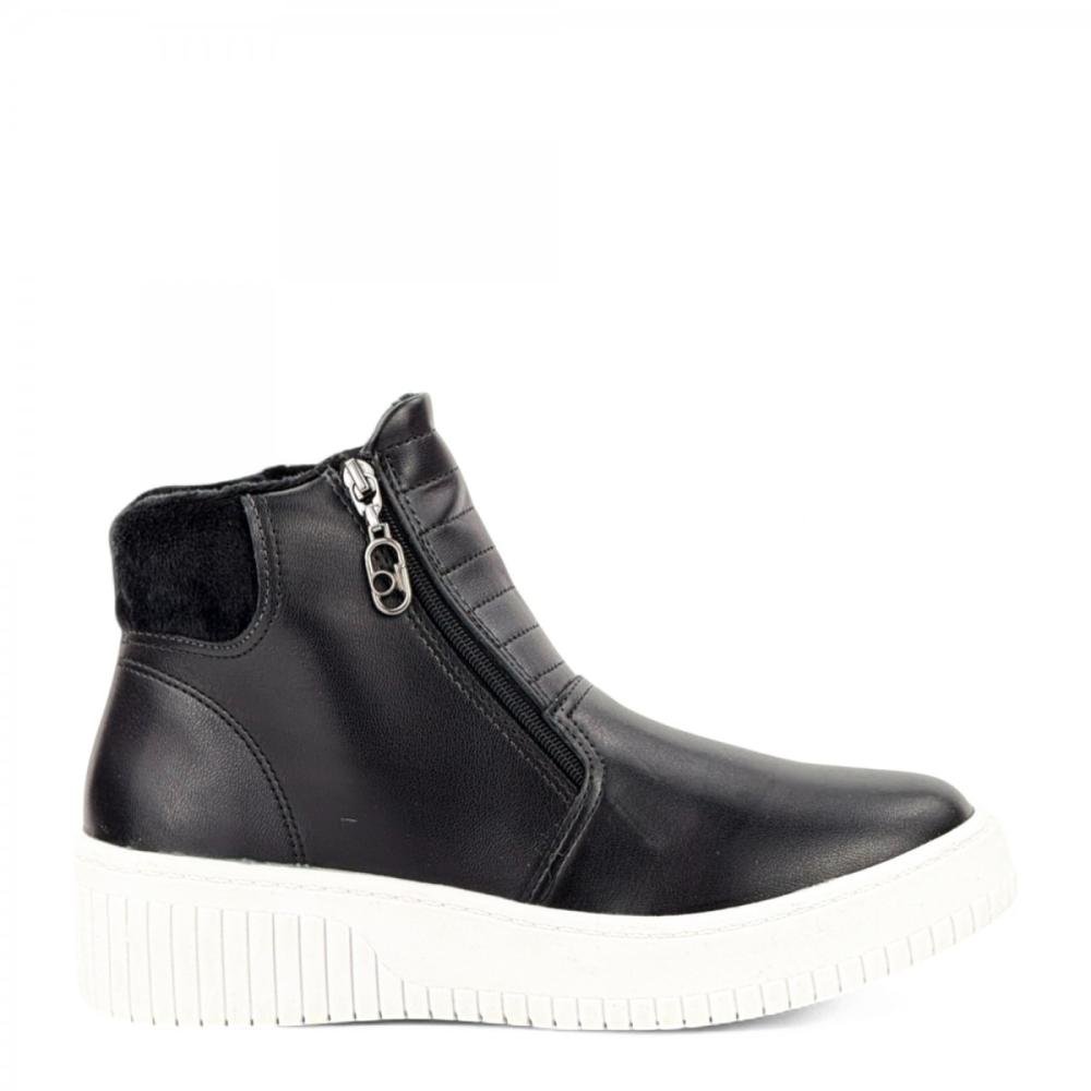 Tênis Cano Alto Pelo Casual Beira Rio Feminino Preto 1