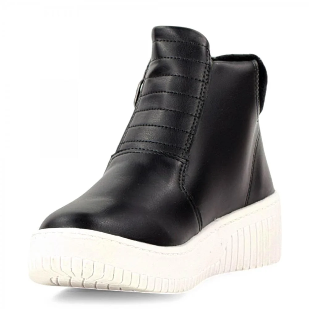 Tênis Cano Alto Pelo Casual Beira Rio Feminino Preto 2