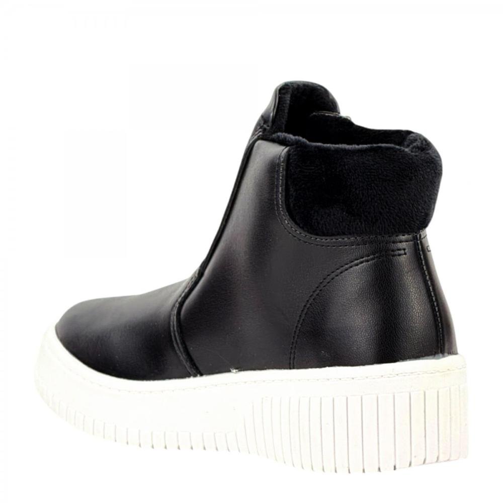 Tênis Cano Alto Pelo Casual Beira Rio Feminino Preto 3