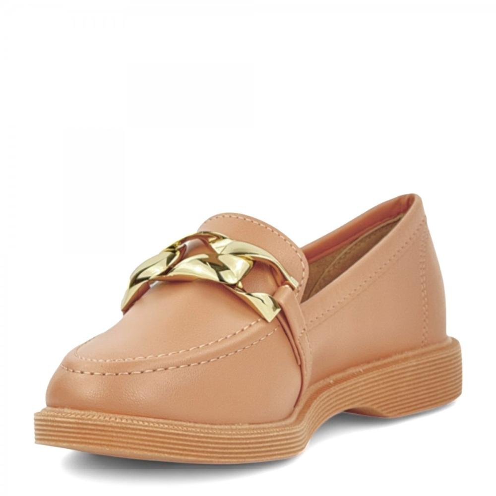 Sapato Loafer Casual Moleca Feminino Bege 2