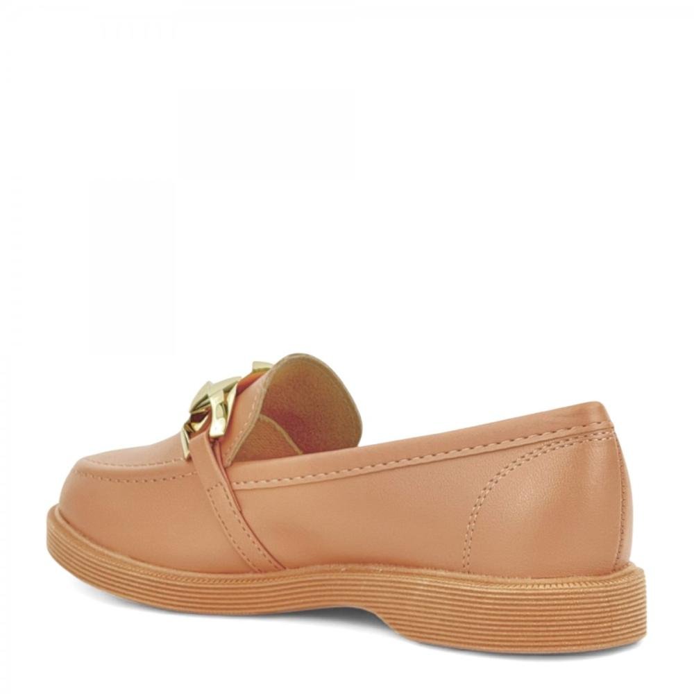 Sapato Loafer Casual Moleca Feminino Bege 3