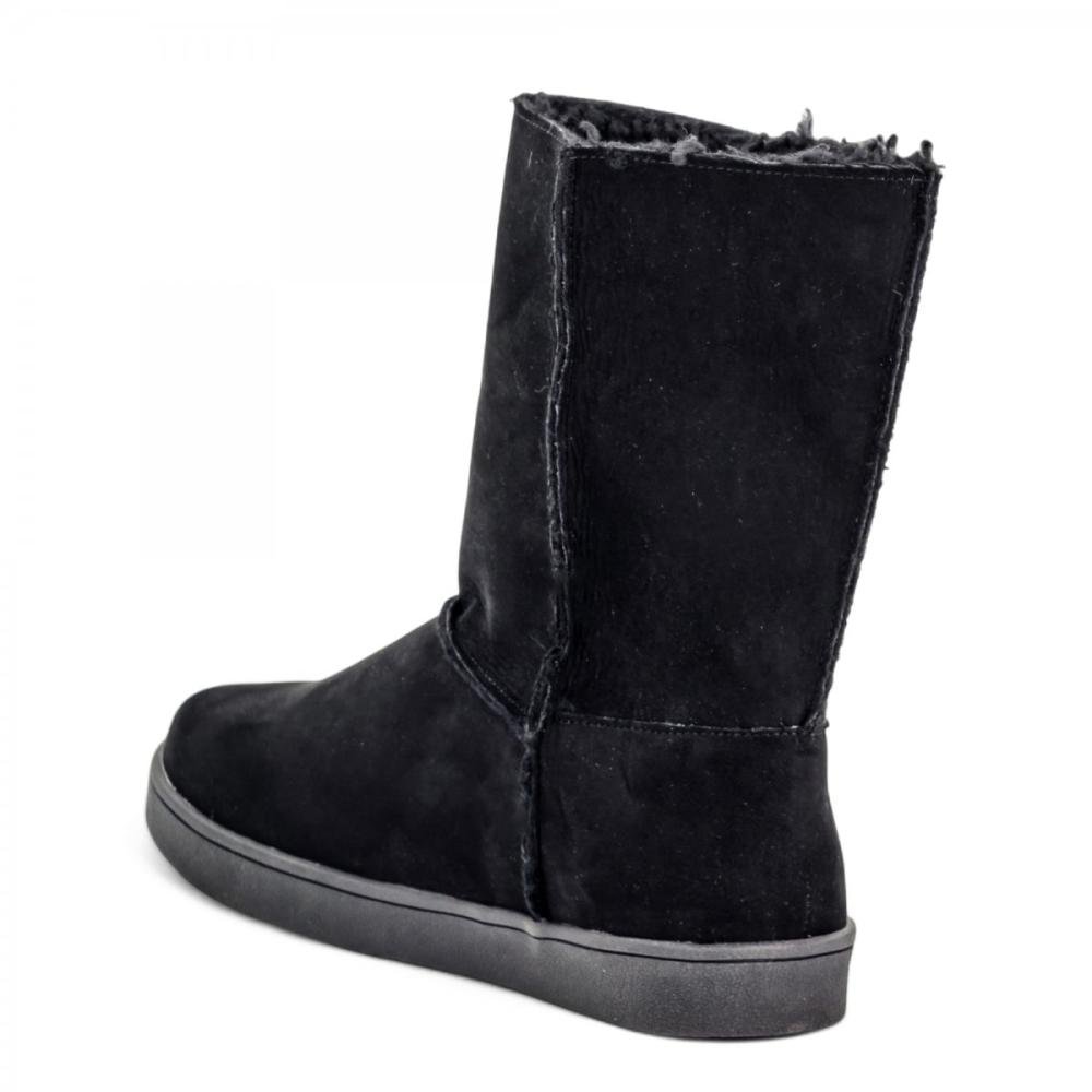 Bota Uggy Botões Pelo Casual Feminina Preto 3