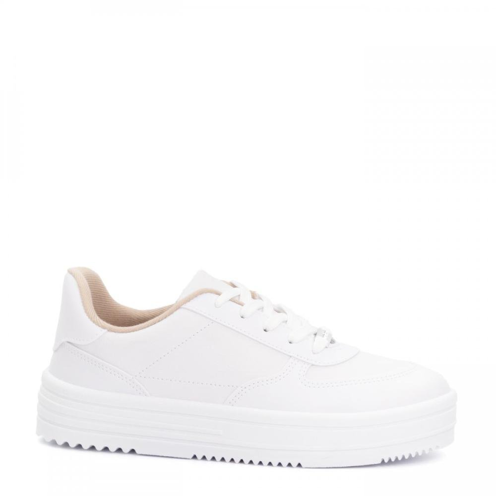 Tênis Flat Casual Moleca Feminino Branco 1
