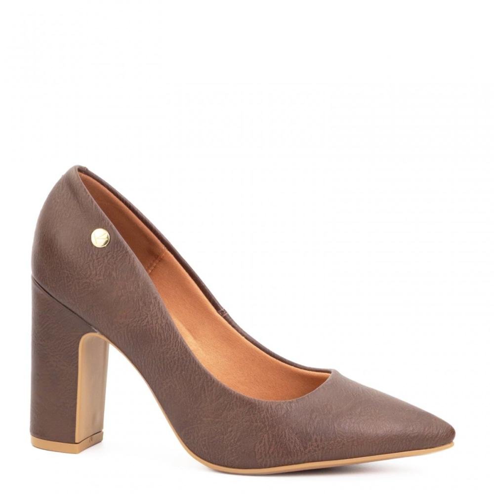 Sapato Salto Bloco Vizzano Feminino Marrom 1