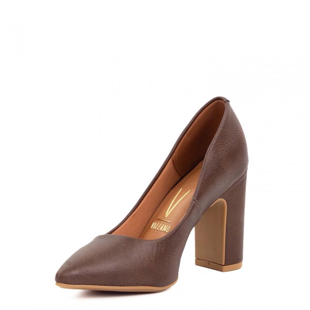 Sapato Salto Bloco Vizzano Feminino Marrom 2