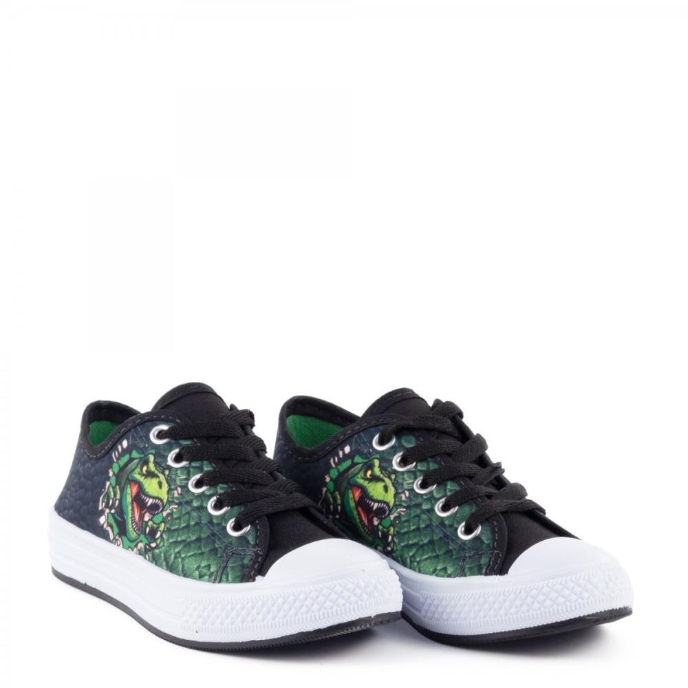 Tênis Casual Dinossauro Winipeg Infantil Menino Preto 2