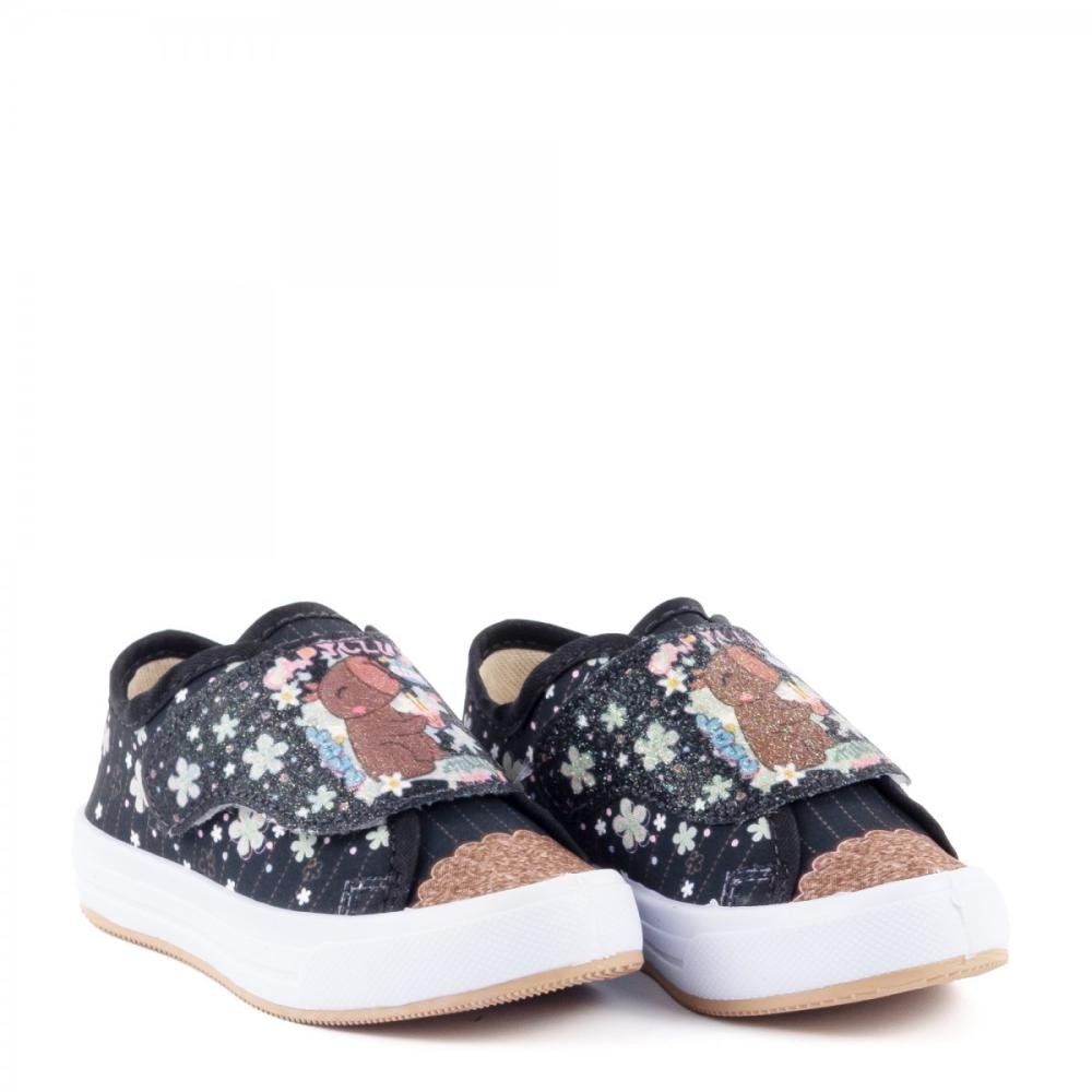 Tênis Casual Capivara Calce Fácil Star Chic Baby Menina Preto 2