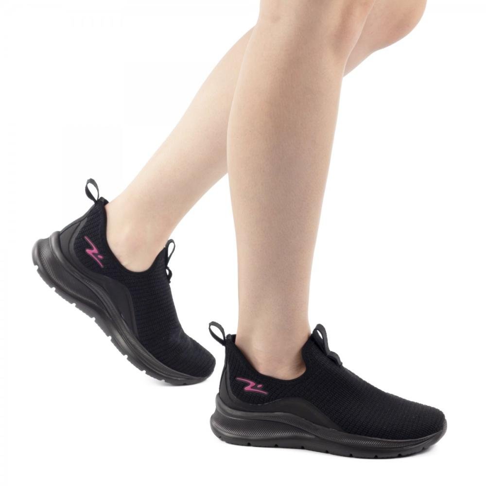 Tênis Jogging Calce Fácil Adrun Feminino Preto 2