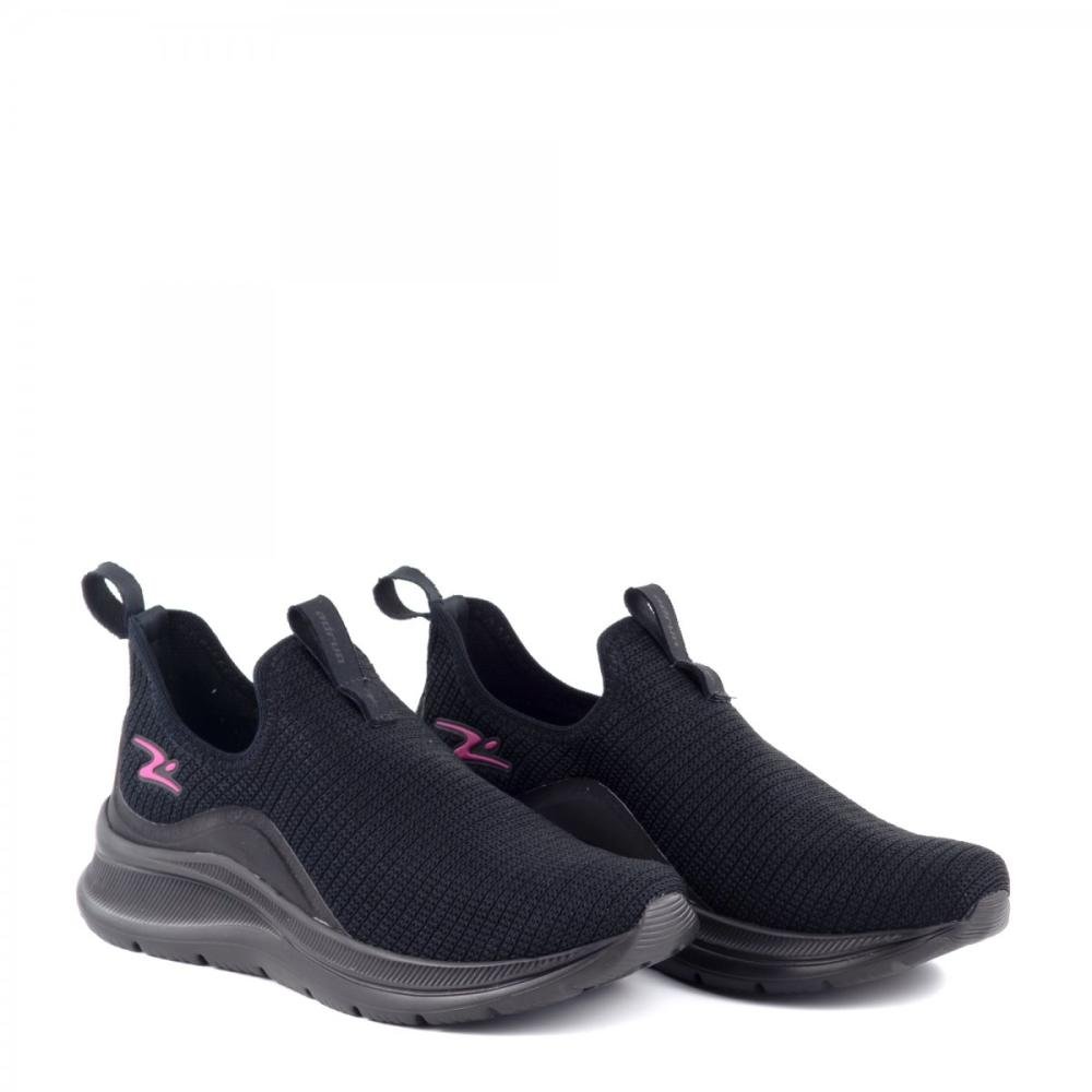 Tênis Jogging Calce Fácil Adrun Feminino Preto 3