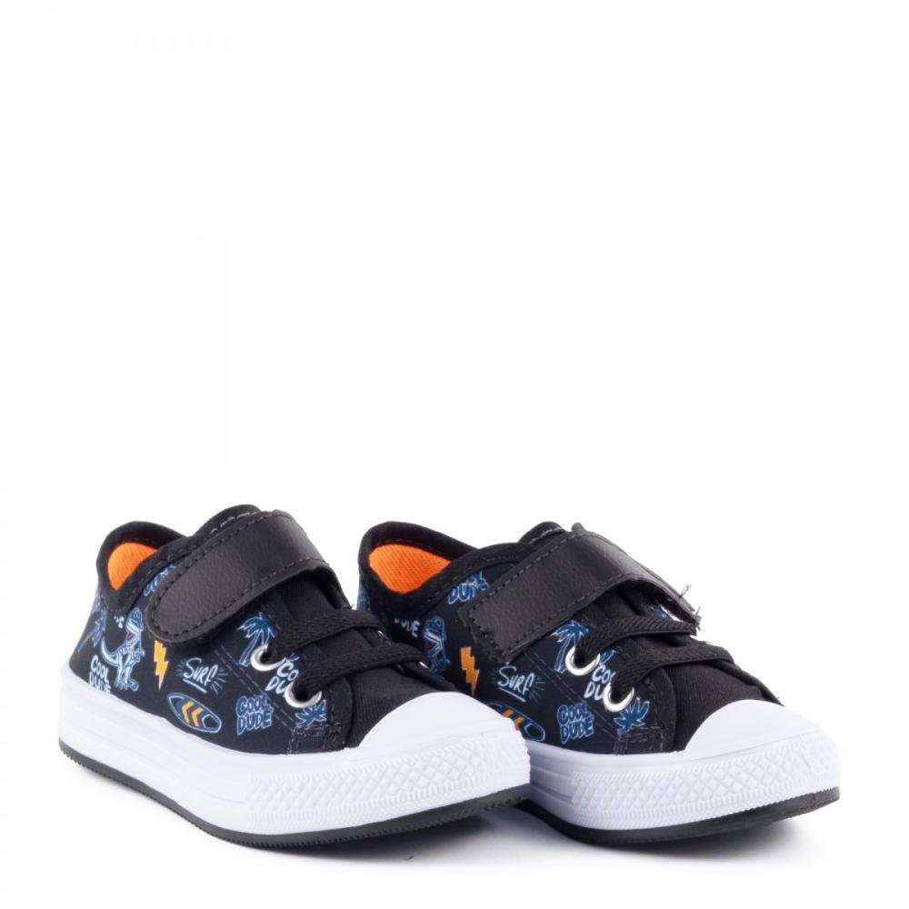 Tênis Casual Dino Surf Star Chic Infantil Menino Preto 2