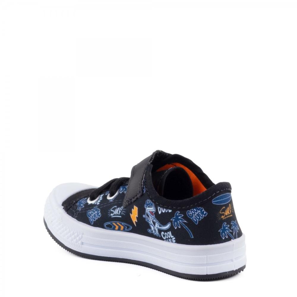 Tênis Casual Dino Surf Star Chic Infantil Menino Preto 3