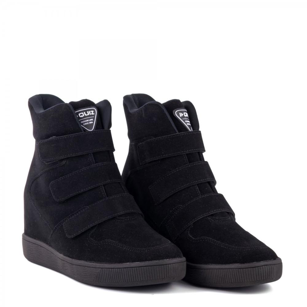 Tênis Sneaker Anabela Calce Fácil Quiz Feminino Preto 3