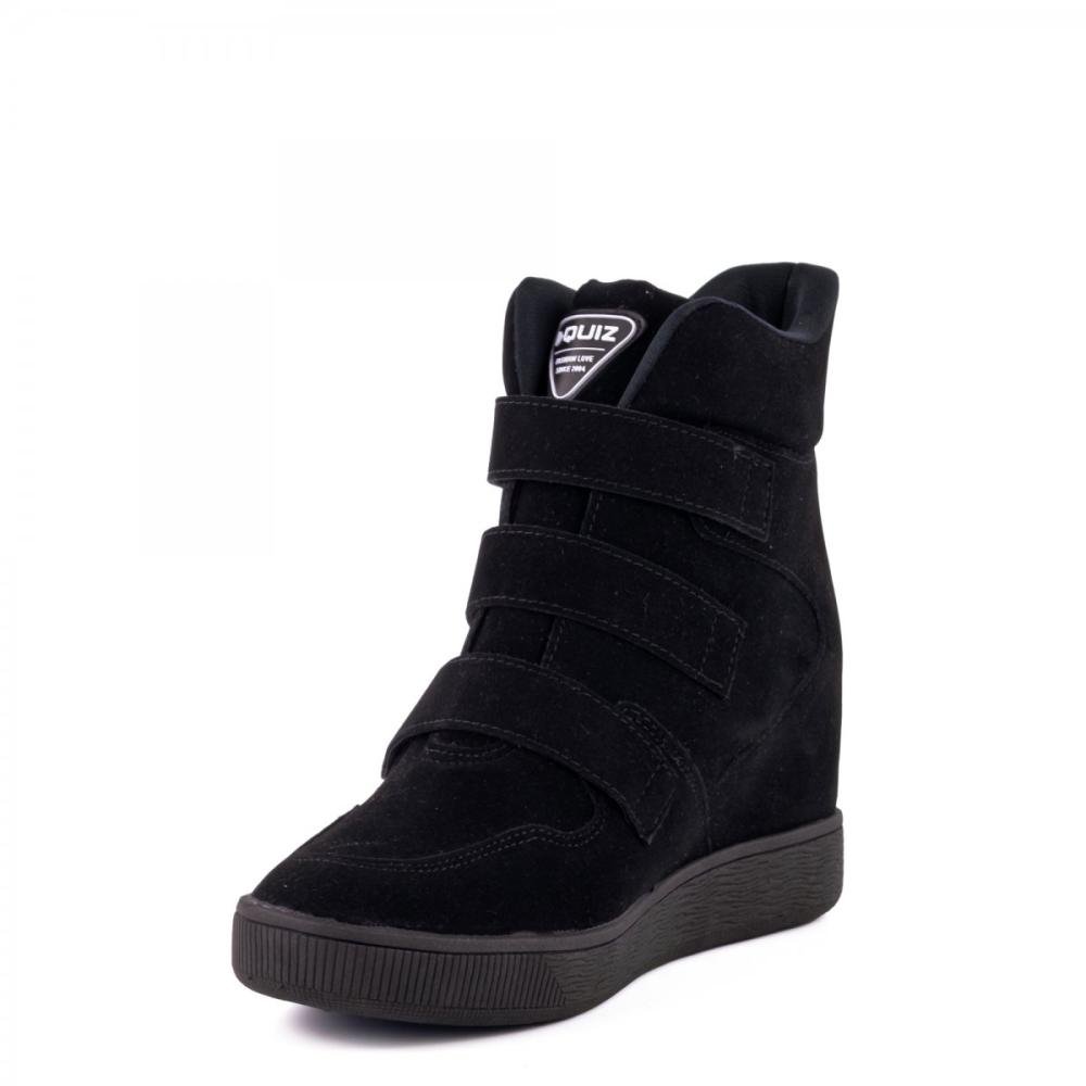 Tênis Sneaker Anabela Calce Fácil Quiz Feminino Preto 5
