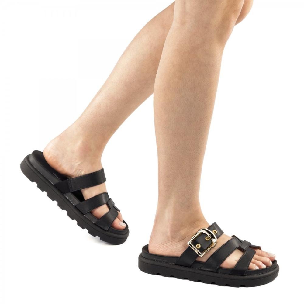 Tamanco Papete Fivela Vizzano Feminino Preto 2