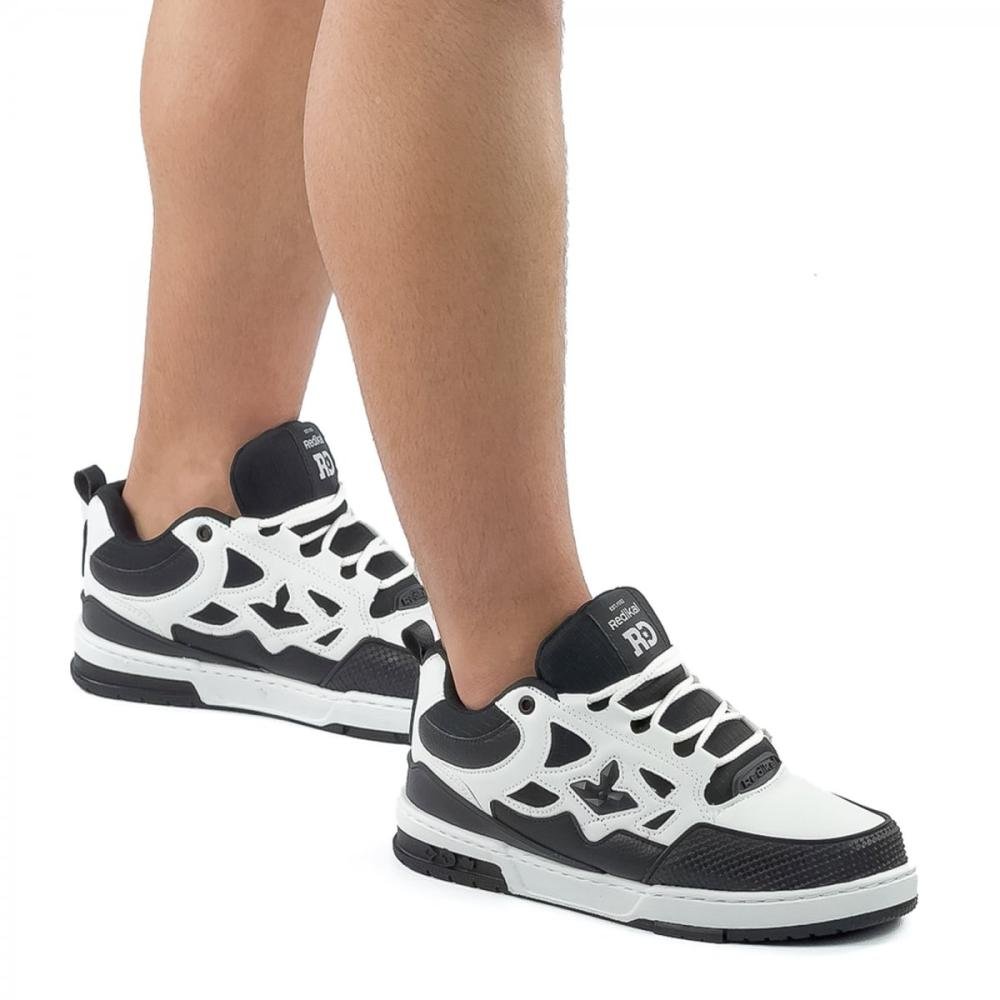 Tênis Casual Street Redikal Masculino Branco/Preto 2