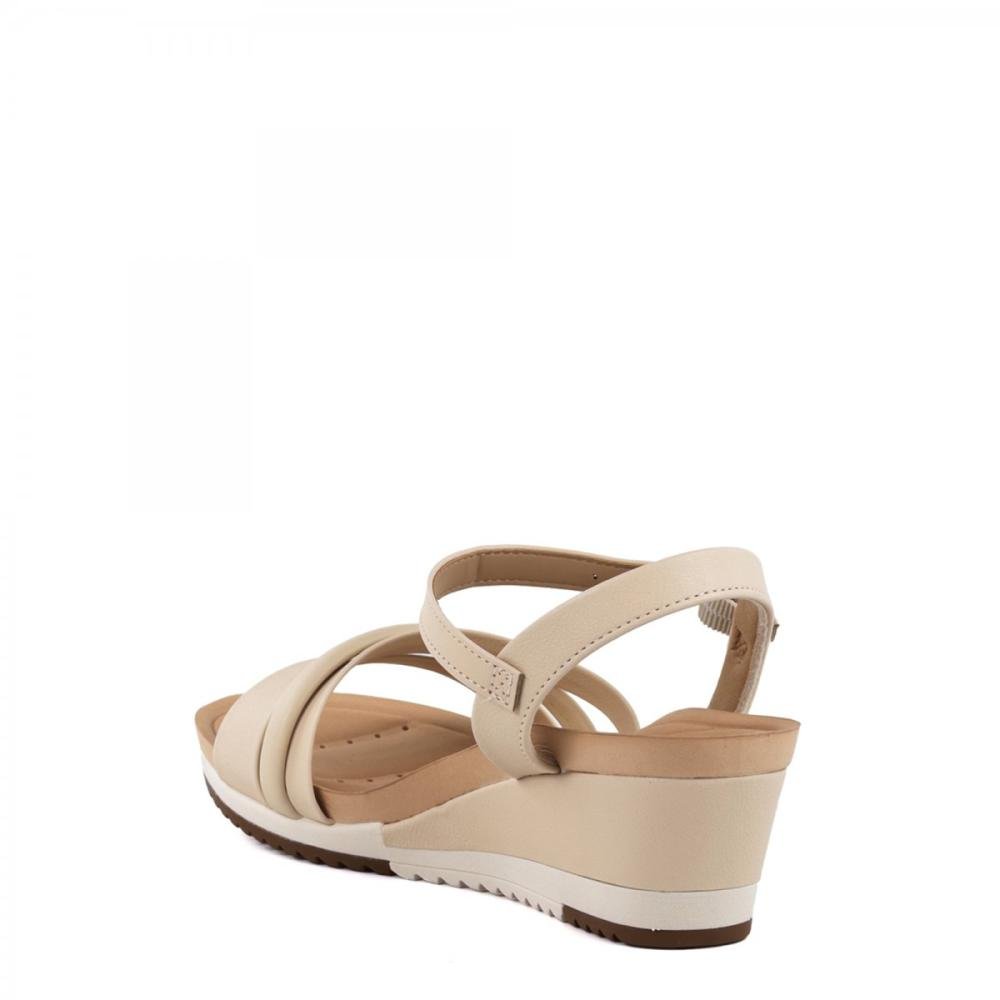 Sandália Anabela Modare Ultraconforto Feminina Bege 5