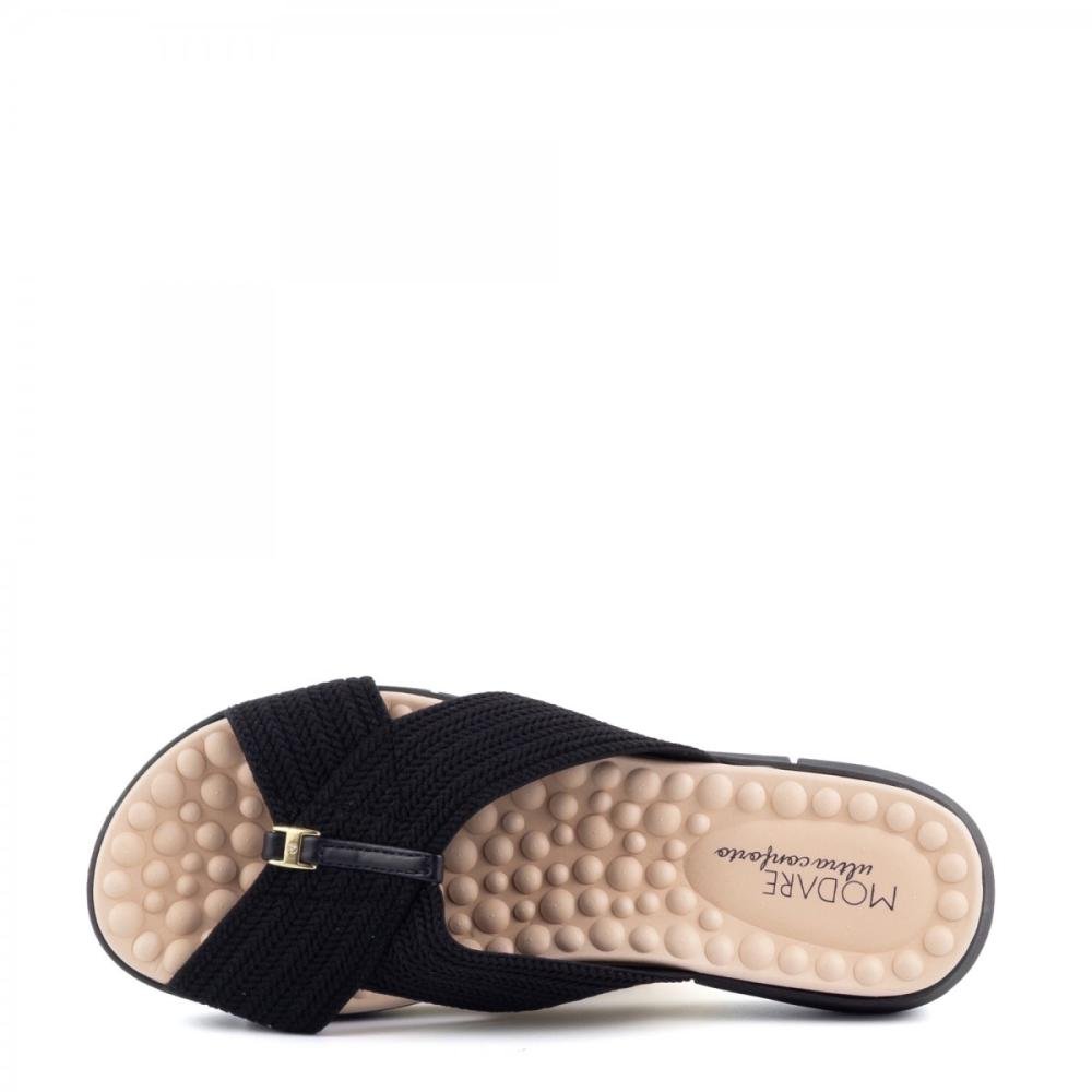 Tamanco Palmilha Massageadora Tira Elástica Modare Feminino Preto 3