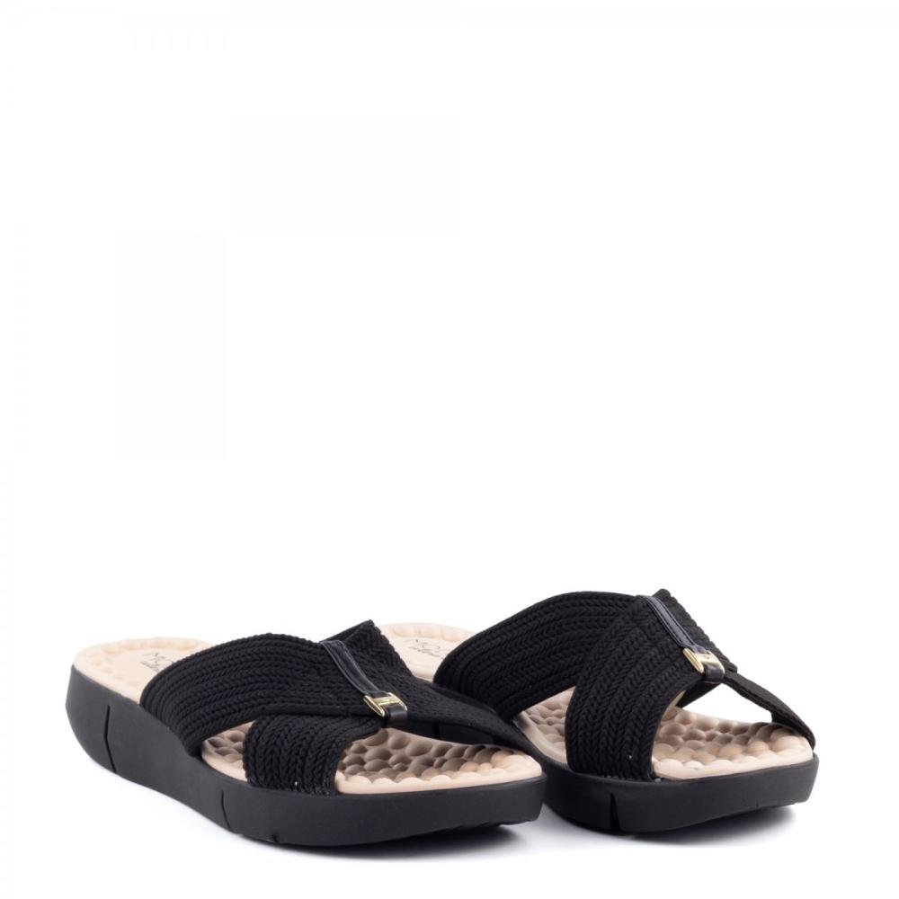 Tamanco Palmilha Massageadora Tira Elástica Modare Feminino Preto 4