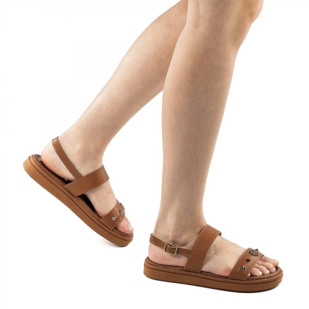 Sandália Flat Casual Mississipi Feminina Marrom 2