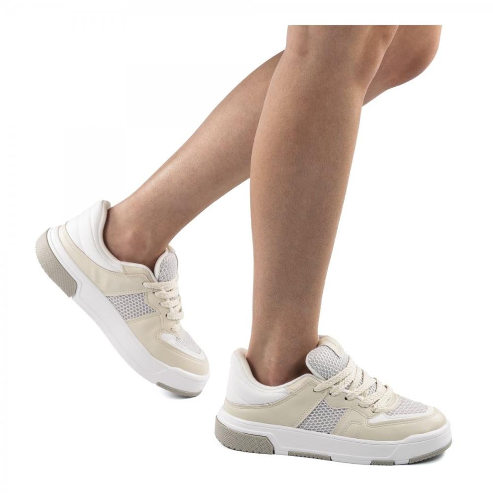 Tênis Casual Street Flat Vizzano Feminino Bege 2