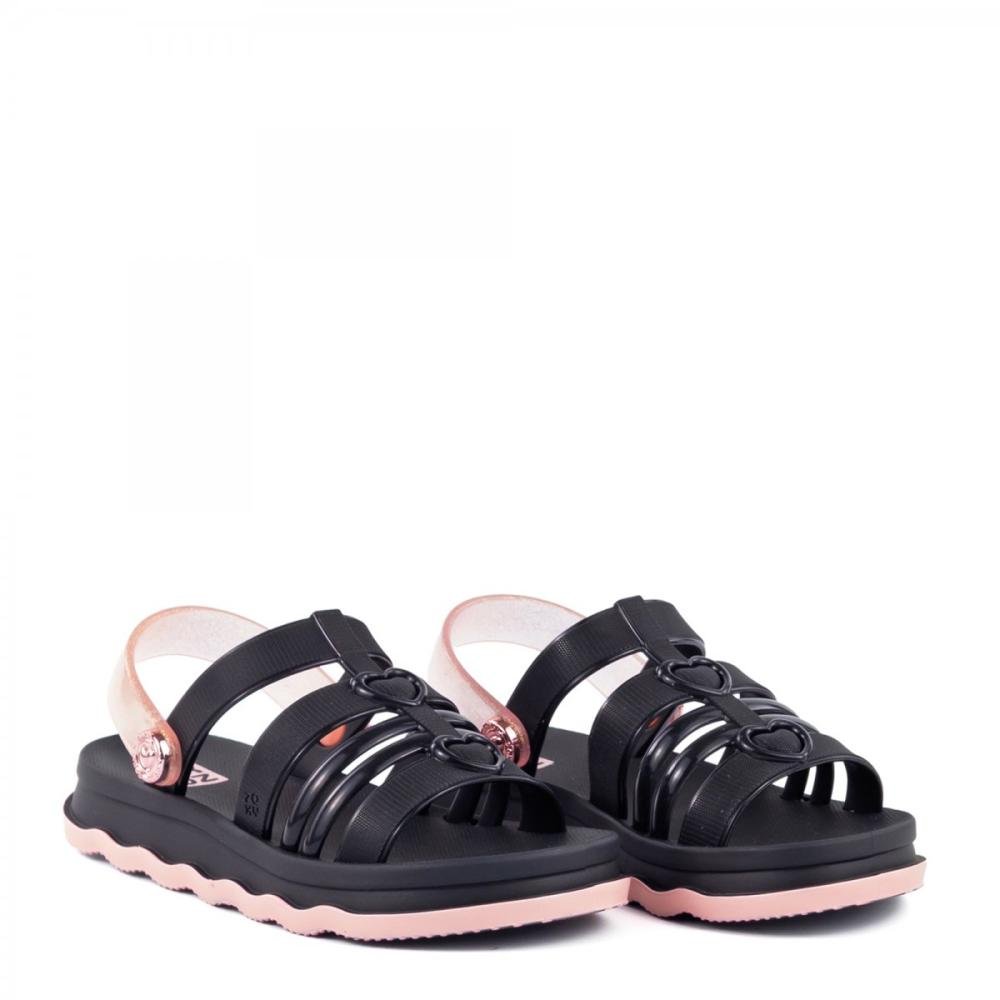 Sandália Dois em Um Zaxy Infantil Menina Preto 3