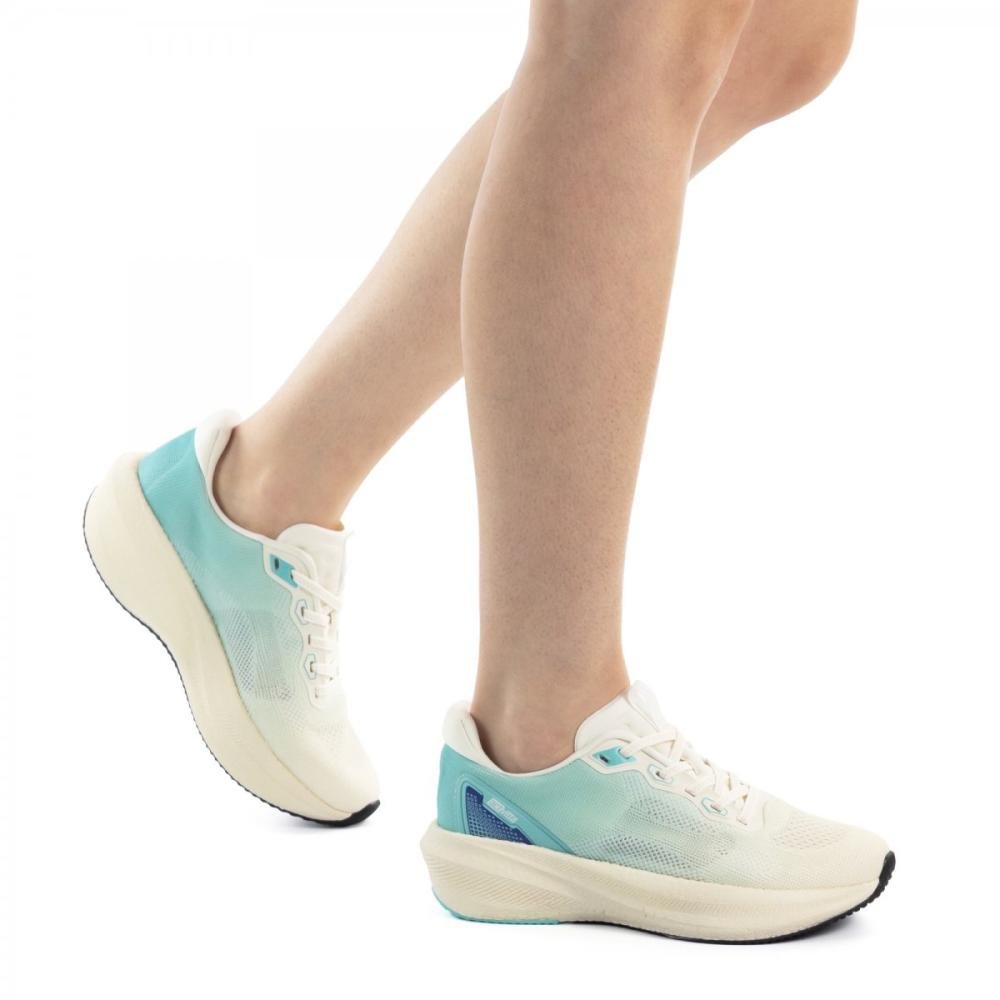 Tênis Esportivo Solado Ultraleve Actvitta Feminino Off White/Verde 2