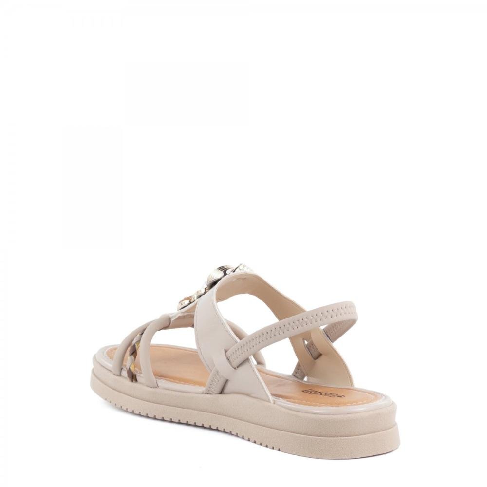 Sandália Casual Pedraria Mississipi Feminina Bege 4