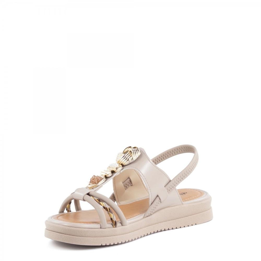 Sandália Casual Pedraria Mississipi Feminina Bege 5