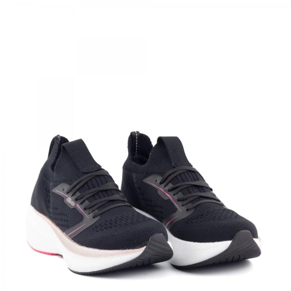 Tênis Esportivo Knit Solado Ultraleve Actvitta Feminino Preto 3