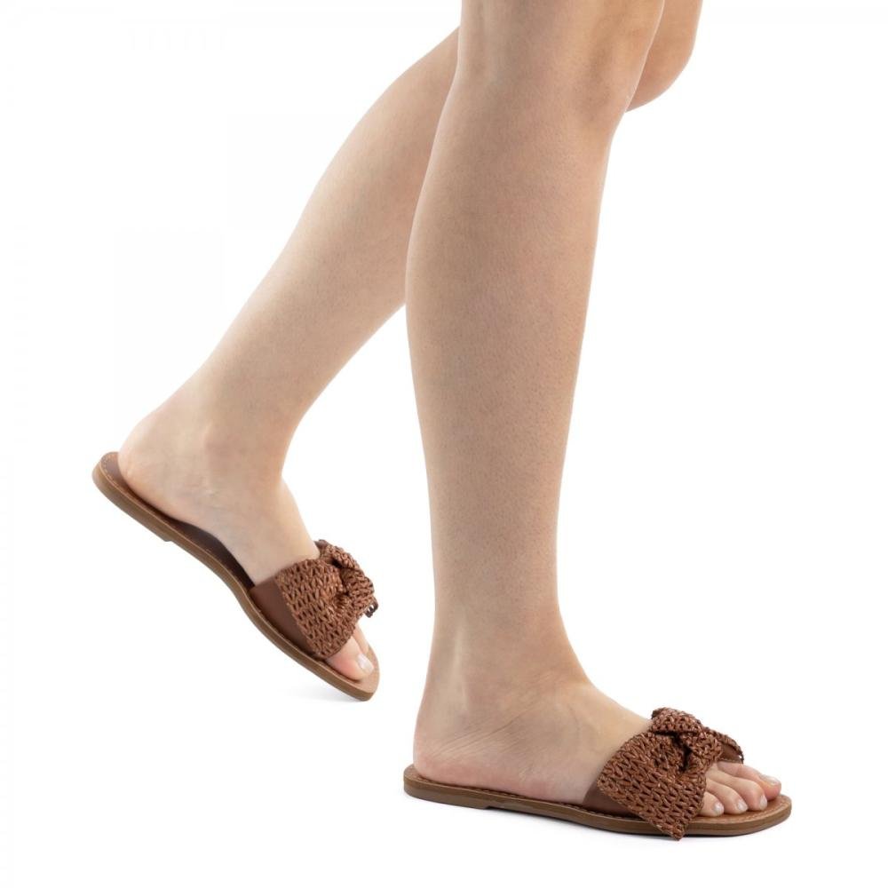 Rasteirinha Laço Casual Giovanna Dias Feminina Marrom 2