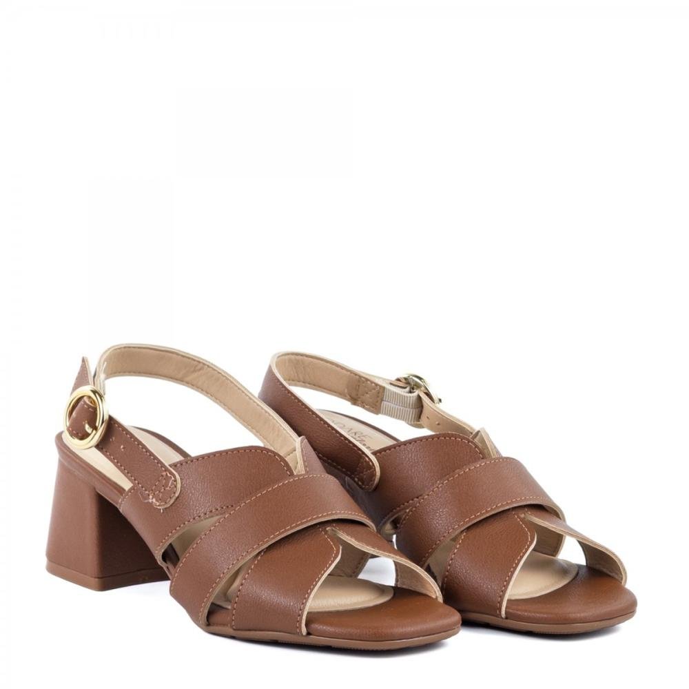 Sandália Salto Bloco Médio Modare Ultraconforto Feminina Marrom 3