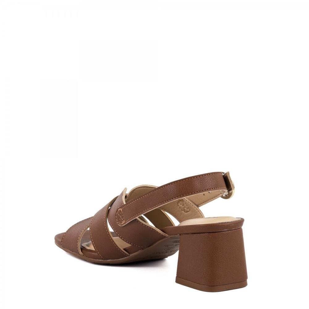 Sandália Salto Bloco Médio Modare Ultraconforto Feminina Marrom 4
