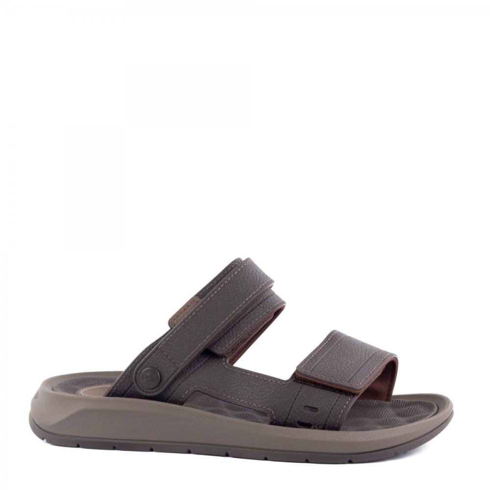 Sandália Papete Ajustável Cartago Masculina Café 4