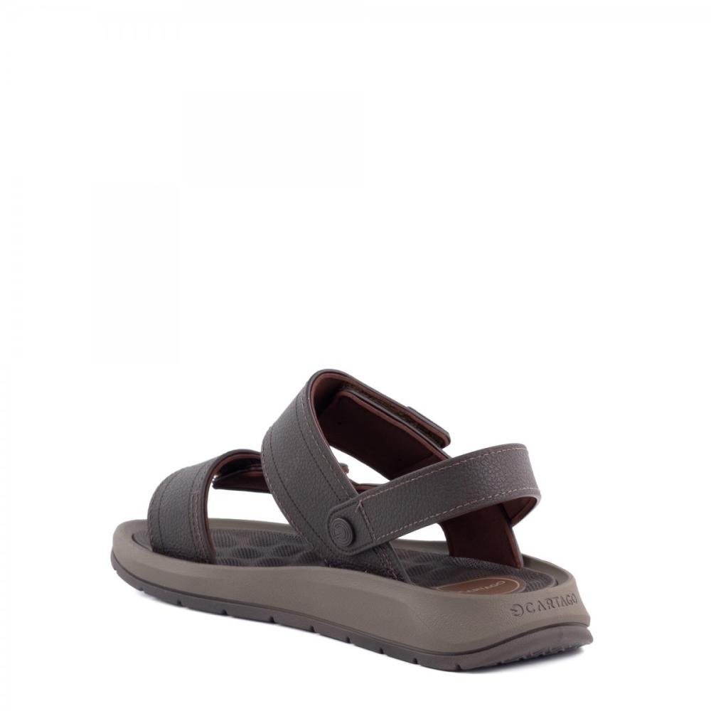 Sandália Papete Ajustável Cartago Masculina Café 6